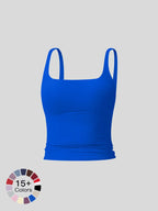Women's solid-color sports tank top