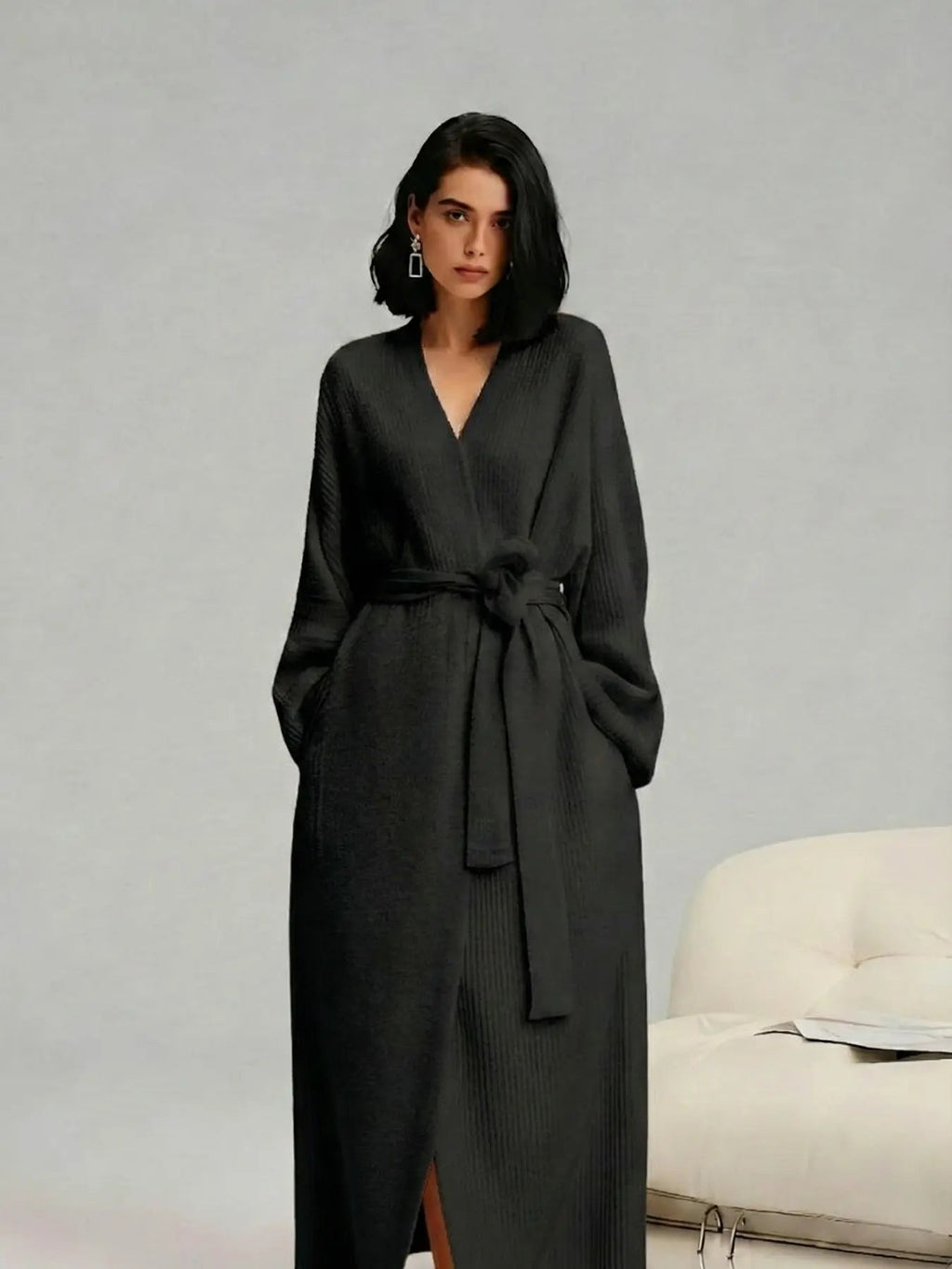 [COZY Soft Plush Feel]Women's Double-Sided Fleece Robe|Thickened Long Plush Loungewear|Warm Flannel Pajamas for Fall & Winter|Soft, Cozy, and Wearable Indoors & Outdoors
