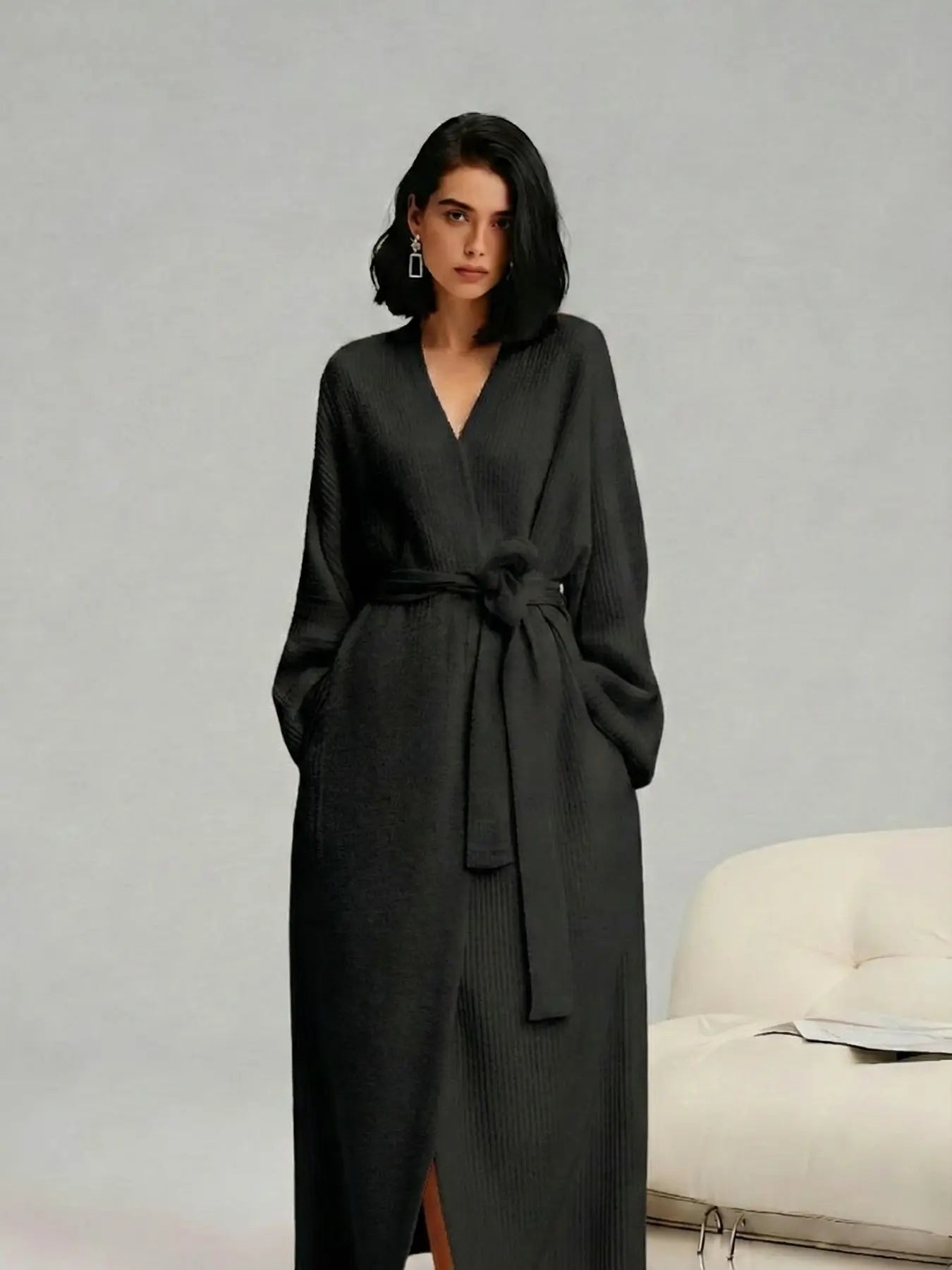 [COZY Soft Plush Feel]Women's Double-Sided Fleece Robe|Thickened Long Plush Loungewear|Warm Flannel Pajamas for Fall & Winter|Soft, Cozy, and Wearable Indoors & Outdoors