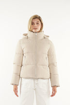 Detachable hooded down jacket