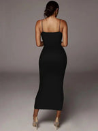 Women's All Over Leopard Print Asymmetrical Cami Dress, Elegant Sleeveless Spaghetti Strap Bodycon Dress for Party Club Night Out, Fashion Sundress, Ladies Summer Clothes, Midi Dress