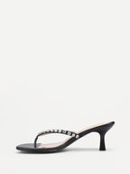 Tongs à strass et talon bobine