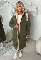 Double Trouble Black Reversible Borg Padded Puffer Coat
