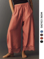 Women's Casual Pocket Elastic Waist Long Pants