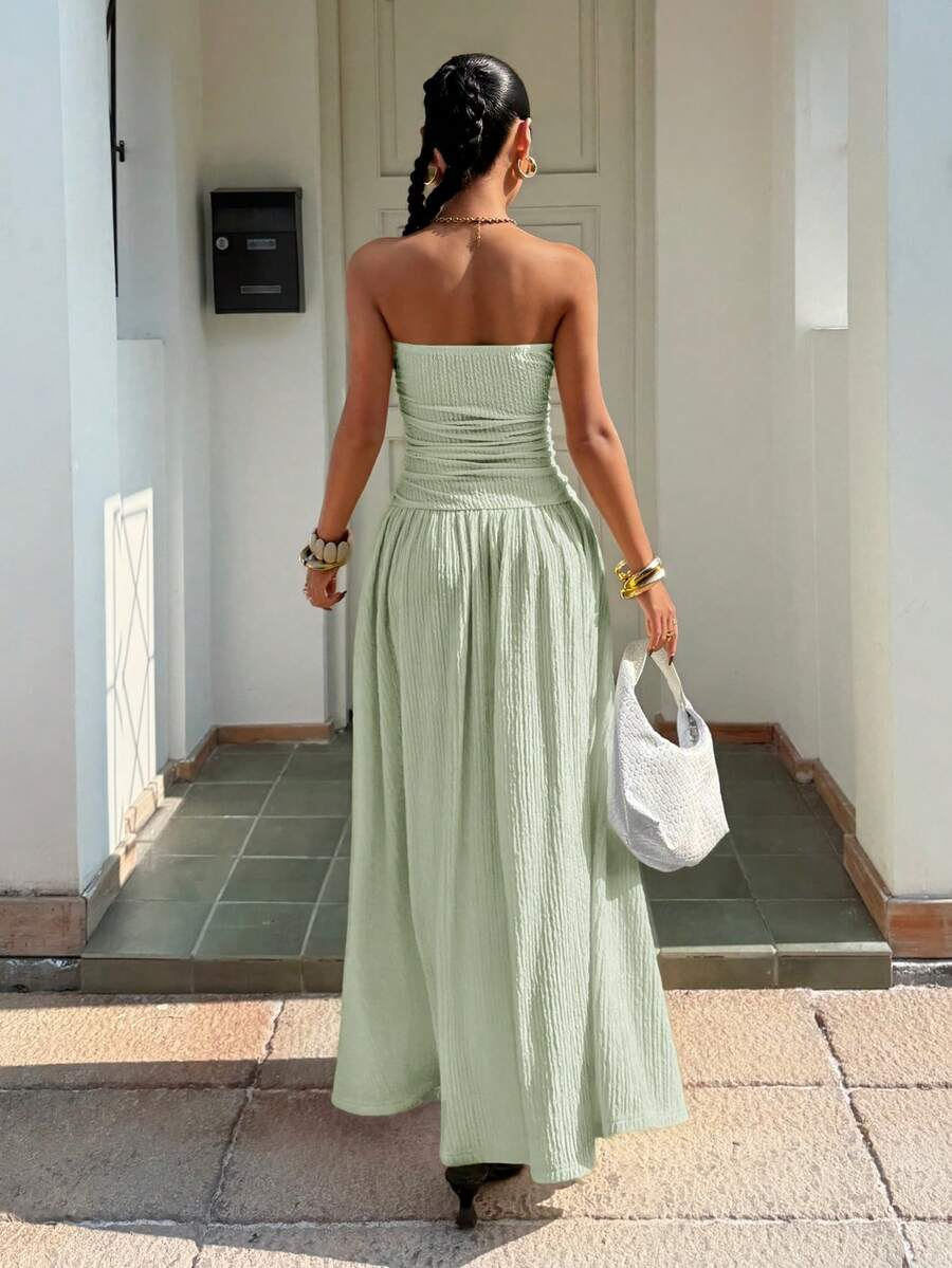 Women's Summer Elegant Strapless Maxi Dress