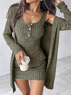 Women's Striped Dress Set, Casual Style, Comfortable Fabric, Fashion Design, Perfect for Daily Wear, Clothes