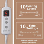 Heated Throw Blanket - Thick Tufted Sherpa Electric Blanket Throw with 10 Heating Levels and 10 Time Settings, ETL Certified Machine Washable Fast Heating Blanket Throw 50