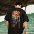 Stained Glass Crucifix Printed Men's T-shirt