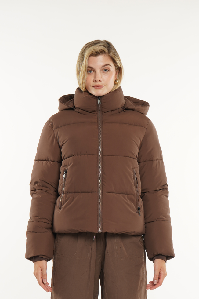 Detachable hooded down jacket