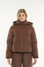 Detachable hooded down jacket