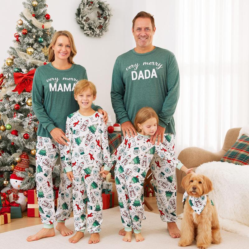 Christmas Pajamas Soft & Stretchy Family Matching  Long Sleeve Sets MAMA&DADA Patterned Sleepwear for Women Men Couples Adult Kids,Cute Pajama,Cozy Pajamas ,Flame Resistant,autumntok,wintertok,BFCM Early Bird