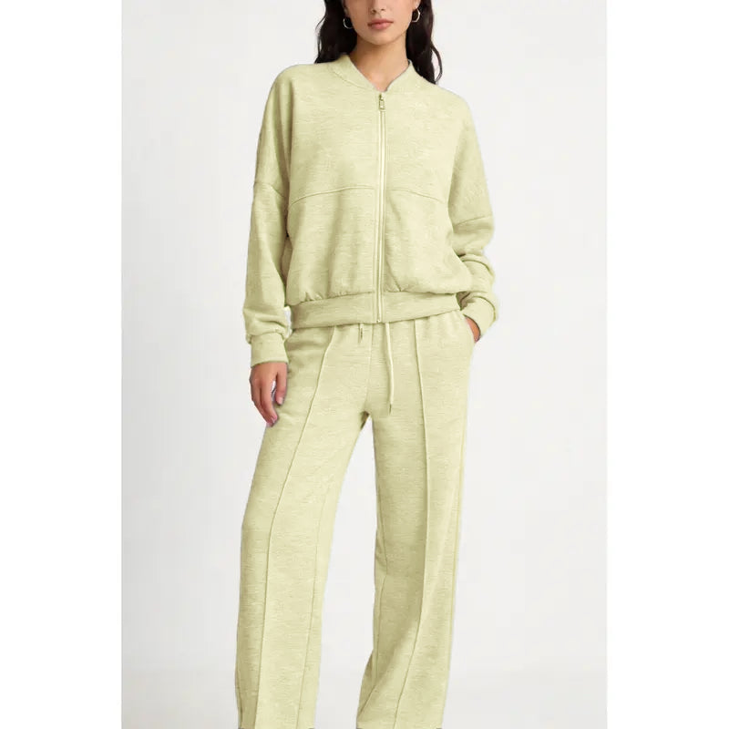 Spring tracksuit with zippered, fleece-free lining