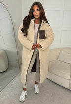 Double Trouble Black Reversible Borg Padded Puffer Coat