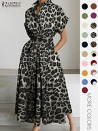 Women's Solid Color Collared Dress, Casual Short Sleeve  Dress for Summer, Ladies Clothes for Daily Wear