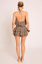 Black Textured Flippy Playsuit - Bernice