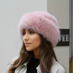 Elegant women's winter hat, thick and warm plush Mongolian hat with ear protection, elastic fit & soft faux fur trim, lightweight warmth for cold weather, outdoor activities.