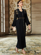 Women's Handmade Beaded Robe, Comfortable Fashion Long Dress, Elegant Evening Wear, Stylish Home Clothing