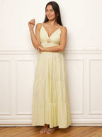 Robe longue à bijou et grands volants