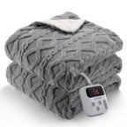 Heated Throw Blanket - Thick Tufted Sherpa Electric Blanket Throw with 10 Heating Levels and 10 Time Settings, ETL Certified Machine Washable Fast Heating Blanket Throw 50