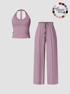 Women's Quick-Dry Sports Tank Top, Casual High-Waisted Bell Bottoms