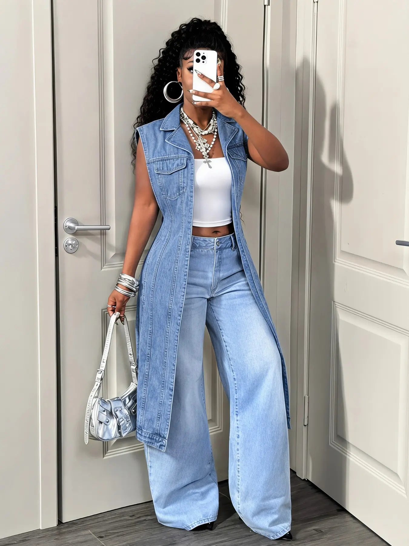Women's Sleeveless Denim Jacket Jean Vest