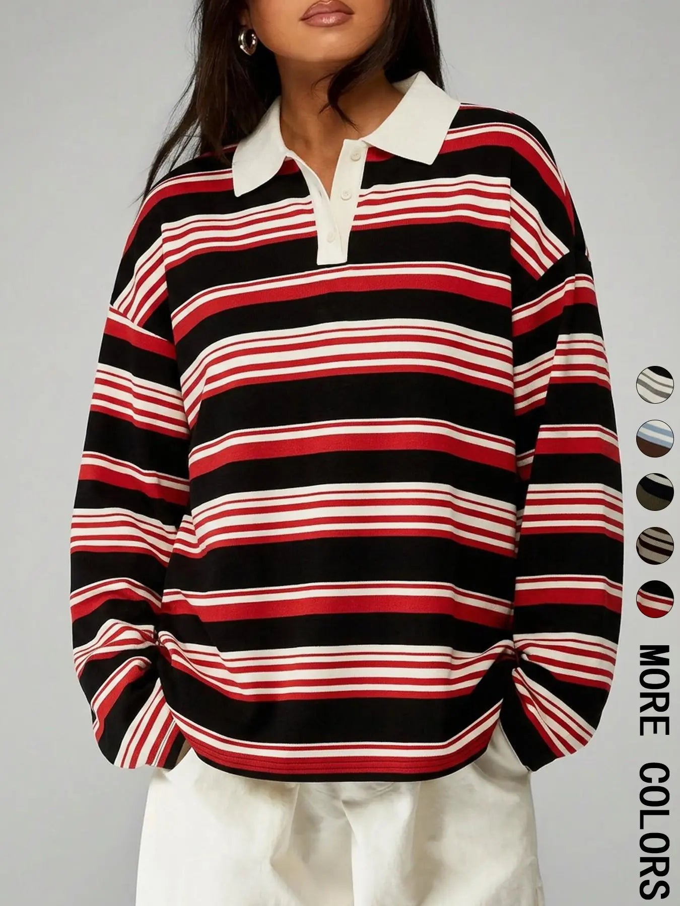 Vintage Striped Collared T-Shirt