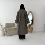 Womens Trench Belted Buttoned Coat