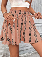Women's All Over Print Knot Front Shorts