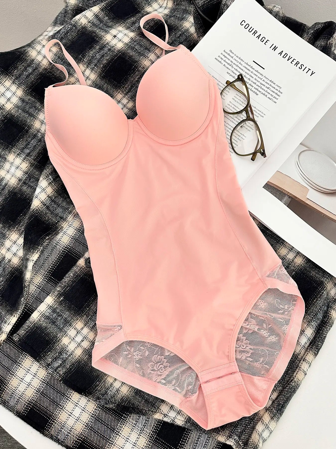 Women's Deep V Backless Slimming Body Shaping Bodysuit, XS-Xxl Sizes Available, Casual Style, Plain Design, All Season Wear