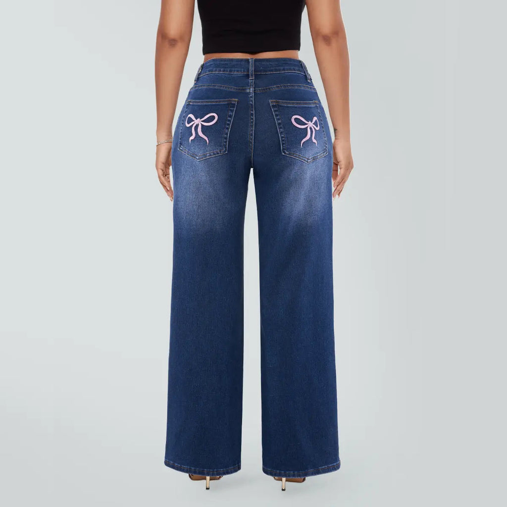 Magic SHAPUM Mid Low Waist BBL Jeans for Women Wide Leg Loose Fit Comfortable Stretchy Denim Pants BLACK B Stretch Denim Tights leg baggy jean