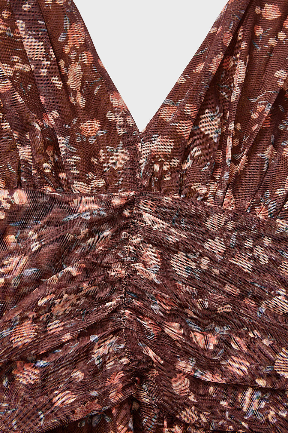 Curveins Plus Size V Neck Long Sleeve Floral Tiered Maxi Dress