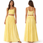 Jupe longue fluide taille haute – coupe ample élégante avec taille élastique confortable look chic et moderne