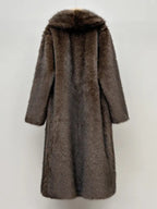 Women's Solid Color Open Front Faux Fur Coat, Elegant Long Sleeve Waterfall Collar Outerwear for Fall & Winter, Women's Clothing for Daily Wear,  Clothing for Women