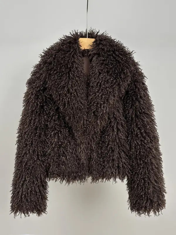 Women's Faux Fur Short Coat, Warm Loose Fit Winter Jacket, High-End Look, New Trendy Design, Perfect for Cold Weather