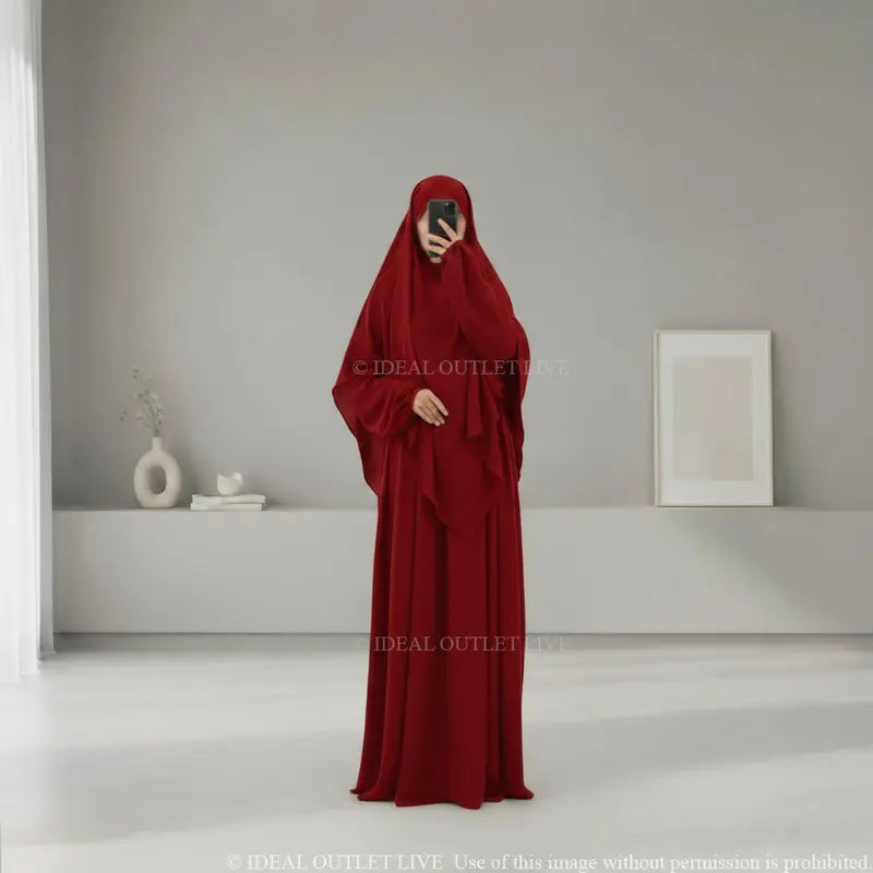 L'Ensemble de prière, Abaya Khimar 2 pièces en Tissu Jazz, Mastour et Pratique