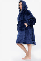 Oversized Hoodie Blanket Men Women, Ultra Soft Sherpa Fleece Warm Cosy Wearable Throw Sweatshirt Snuggle Oodies for Adults Teens with Big Pocket