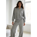 Spring tracksuit with zippered, fleece-free lining