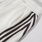 Loose Wide Leg Striped Track Pants Women's Casual Streetwear Joggers with Elastic Waistband & Side Pockets for Workout Clothes