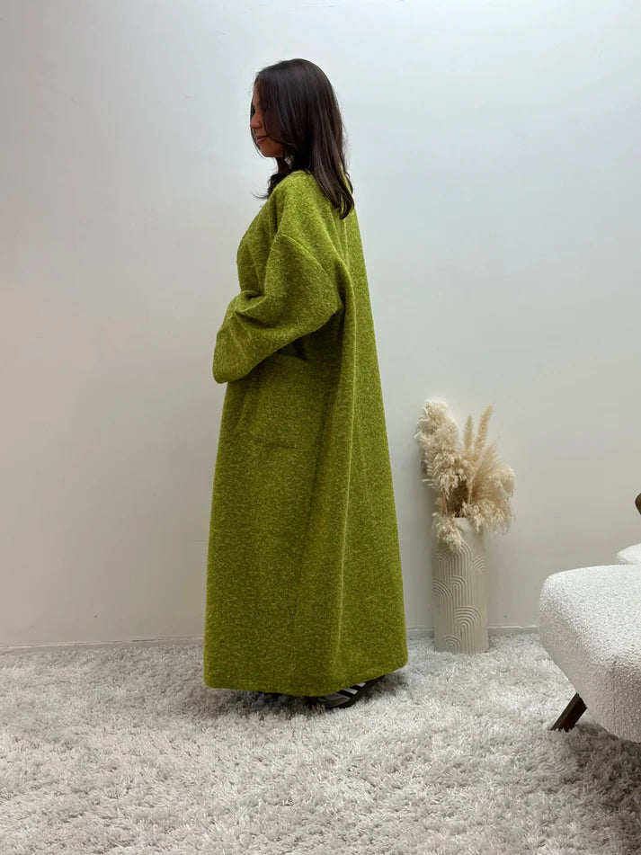 Oversized Coat Straight Fit with Two Pockets for Women
