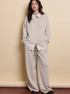 Women's two-piece set, including a top and trousers