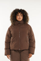 Detachable hooded down jacket