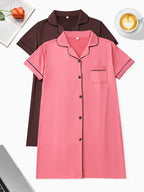 Women's Nightdress Set, Comfortable Casual Minimalist Fitted Aesthetic Homewear, Spring Summer Autumn Sleepwear Loungewear, Ladies Home Clothing, 2 Piece Outfit