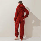 Womens Fleece Onesies Pajamas Jumpsuit Warm Sherpa Romper Sleepwear One Piece Zipper Hooded Playsuit Loungewear