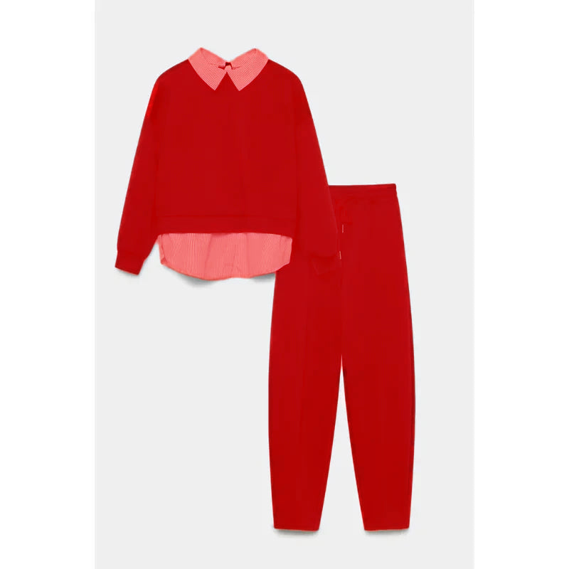 Women's two-piece set, including a top and trousers