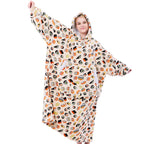 Wearable Blanket Hoodie Oversized Sherpa Fleece Hooded Sweatshirt Blanket with Sleeves,Cozy and Giant Blanket Hoodie Extra Long for Adults Women Winter Gift (Strawberry)