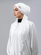 Women's Fashion Plain Bejeweled Stretchy Cap, Casual Versatile Simple Hijab, Breathable Sun Protection Sweat-Wicking Jersey Hijabs