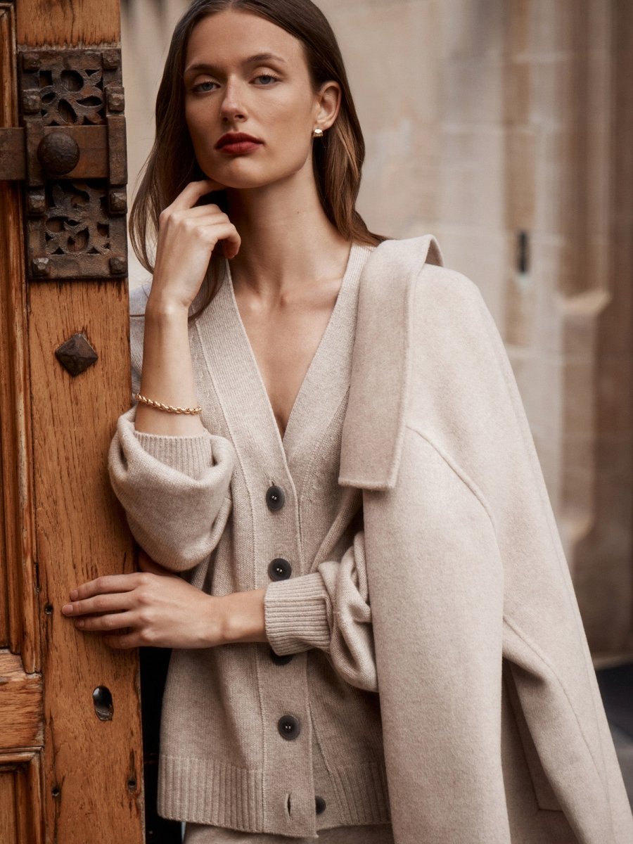 Women's cardigan and trousers, two-piece set