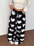 Winter New Vintage Plaid Elastic Straight Loose Thick Warm Casual Pants, Comfortable and Stylish for Cold Weather Wear
