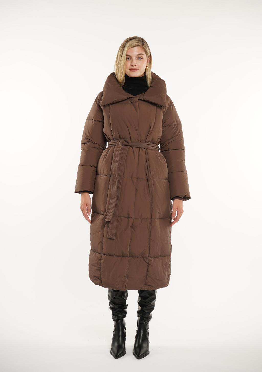 Extra Long Length Belted Button Jacket Splashproof