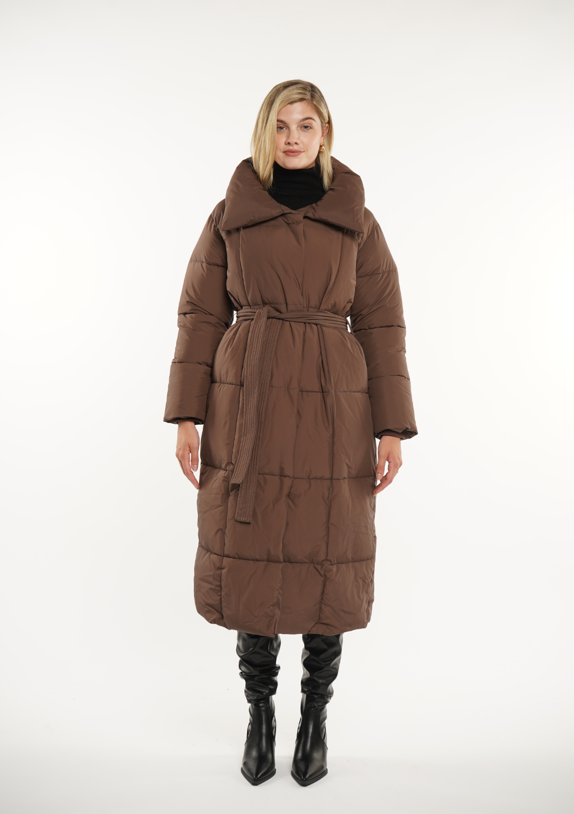 Extra Long Length Belted Button Jacket Splashproof